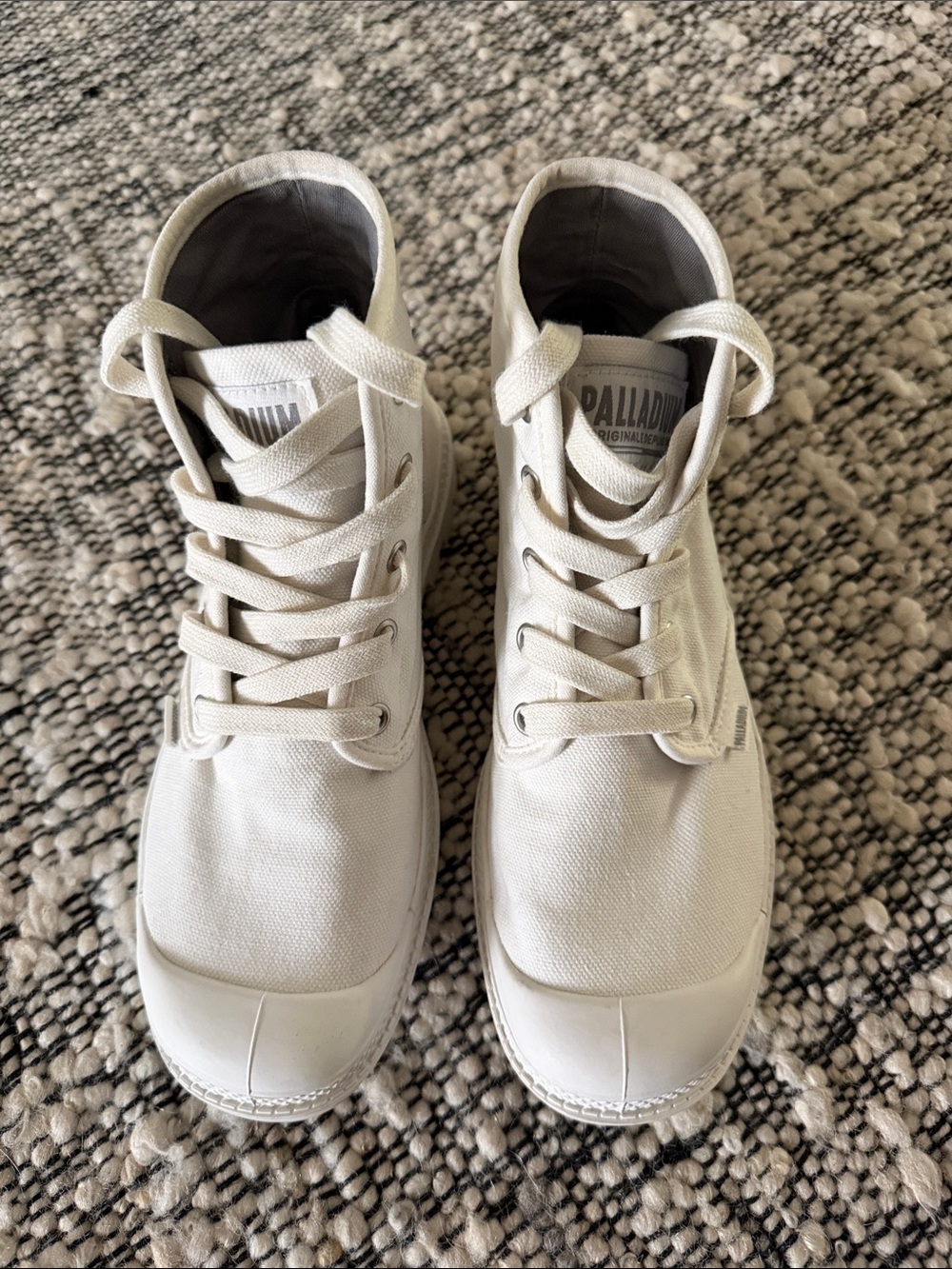Palladium Off-White Canvas High-Top Sneakers